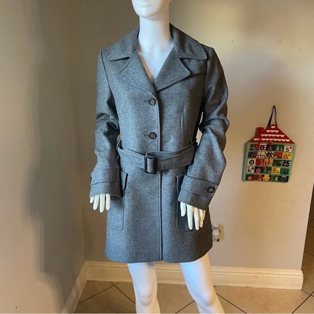 Gray Women's Belted Coat